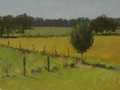 A plein air oil painting done on location of the fields on the south side of Ayrshire Farm in Upperville, VA.